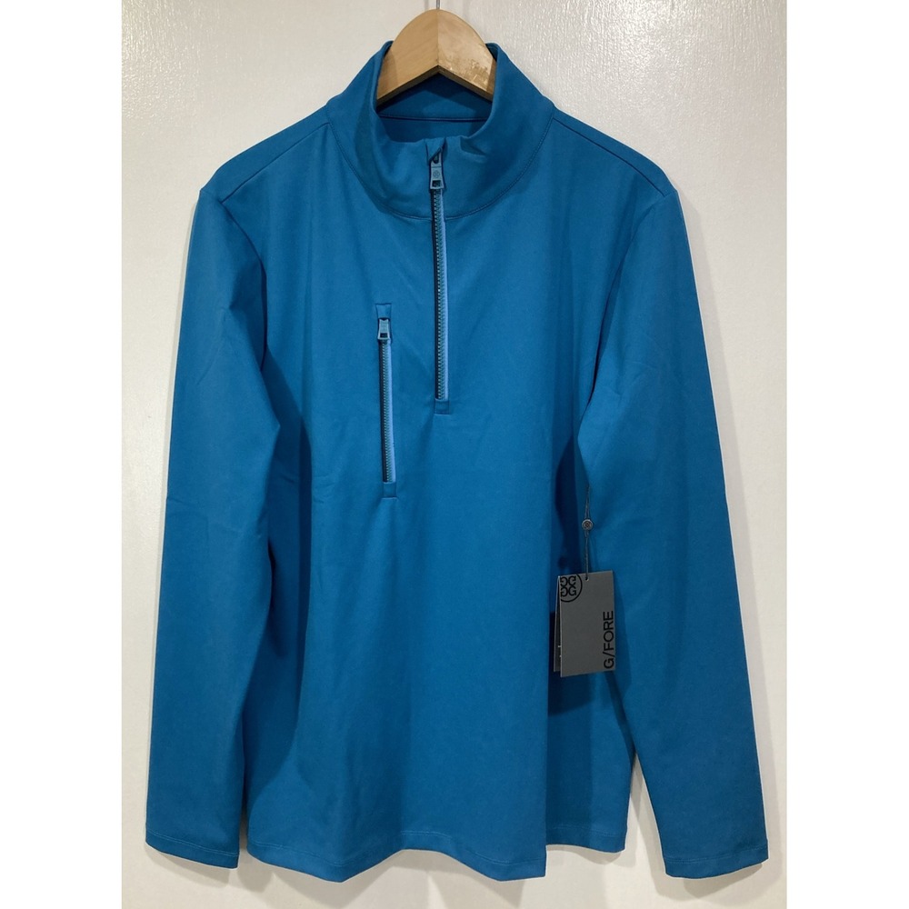 G/FORE‎ Daytona Tech Interlock Slim Fit Golf Pullover Men's MEDIUM NWT $185 Blue